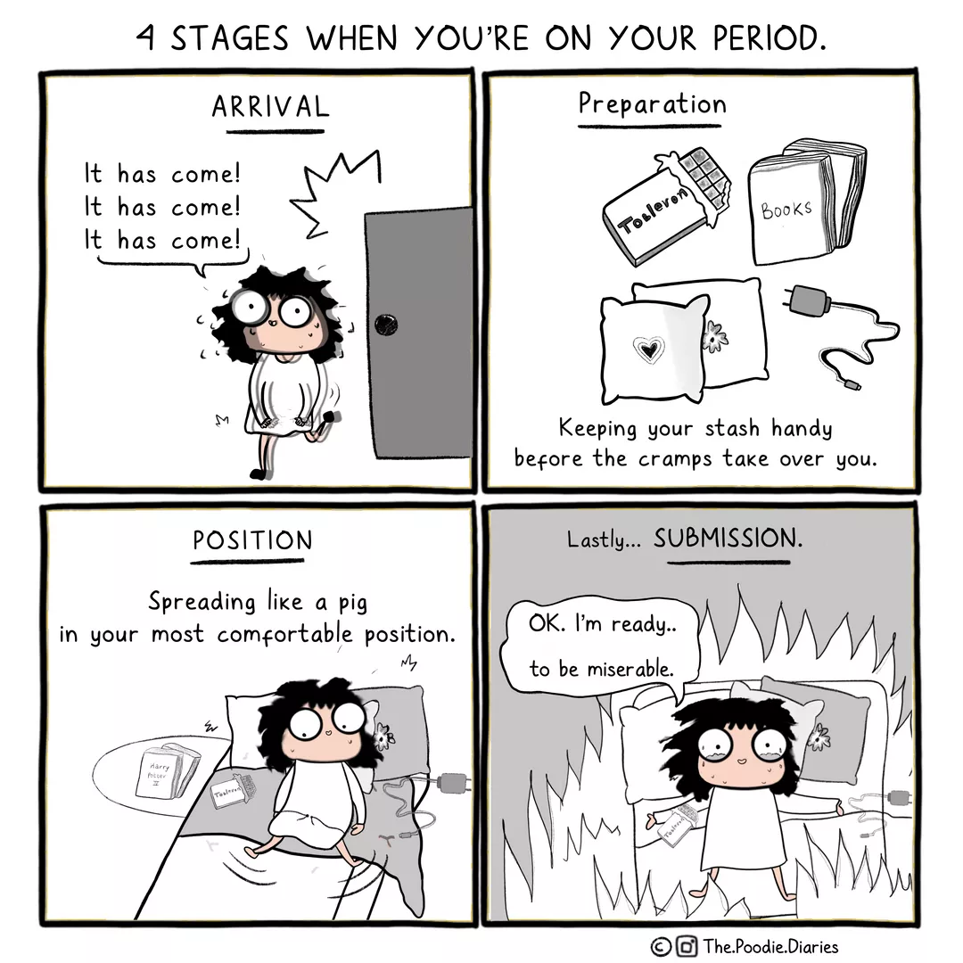 4 stages when you get your period