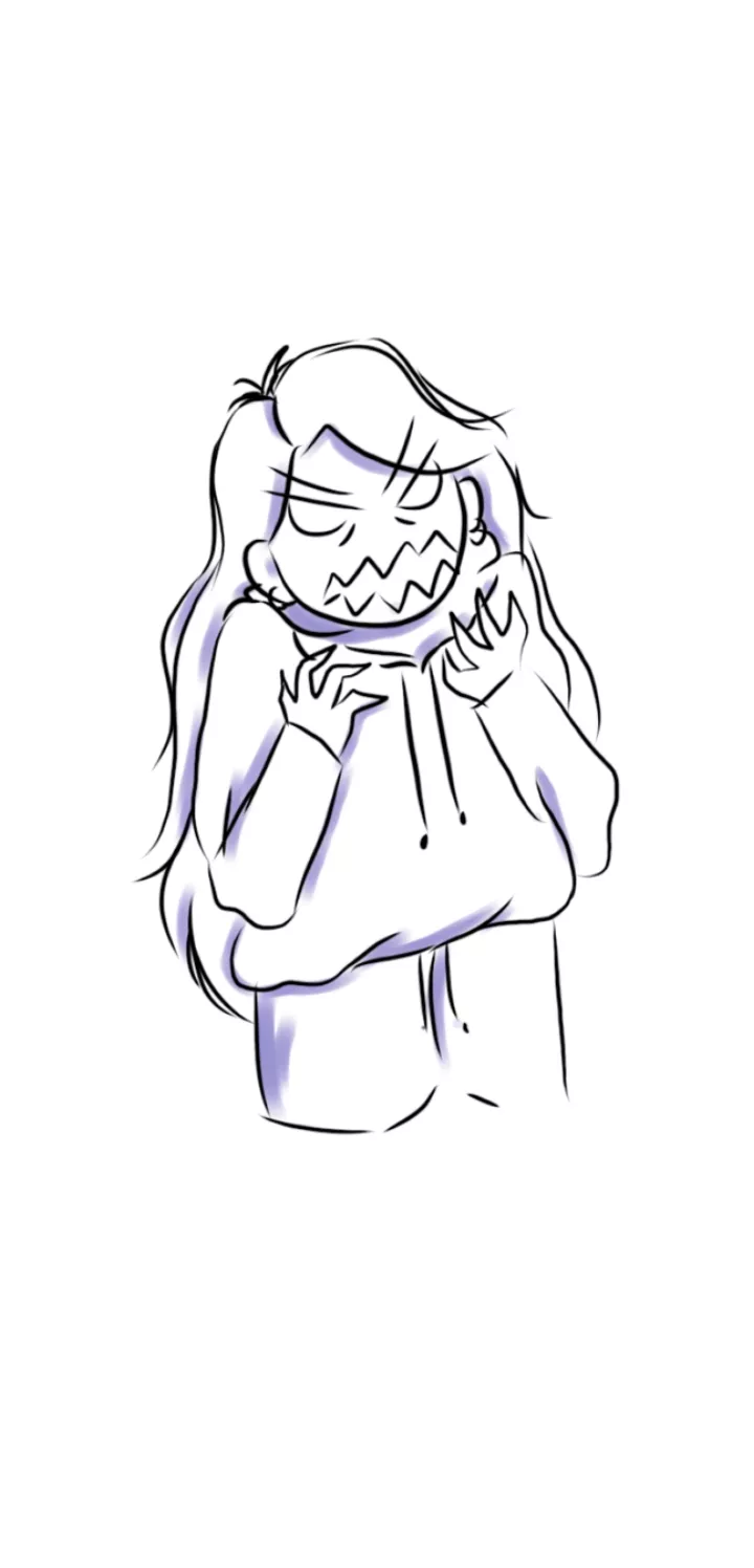 Me with long hair and me with short hair